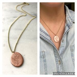 Floral Polymer Clay Pendant Necklace